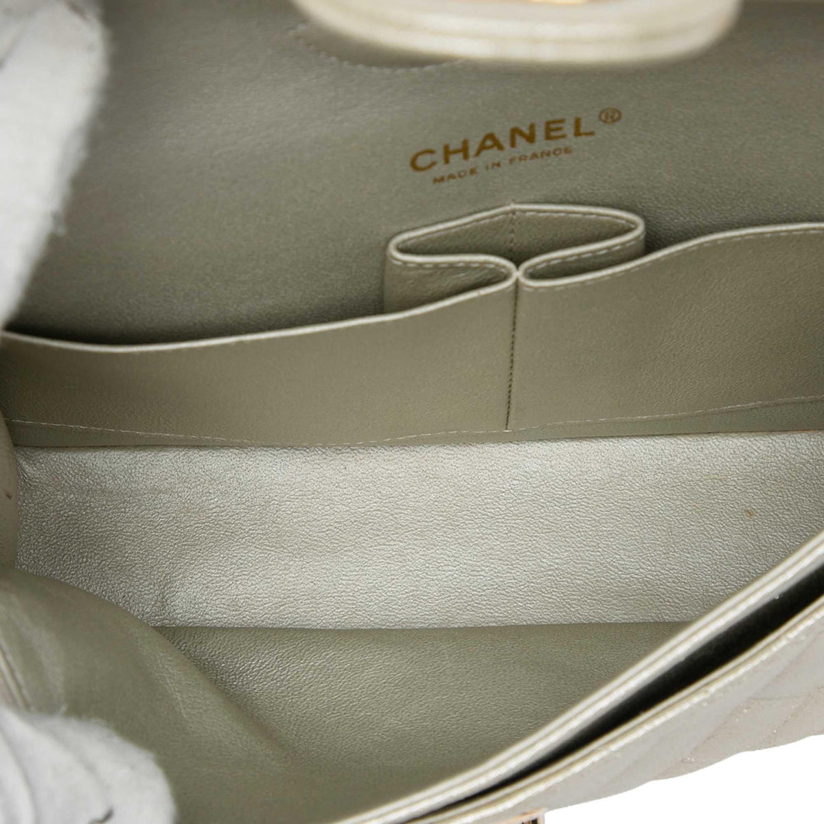 Chanel Medium Classic Iridescent Lambskin Double Flap Shoulder Bag - Gold