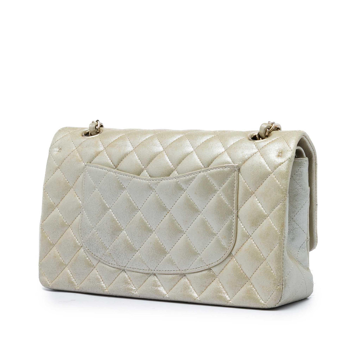 Chanel Medium Classic Iridescent Lambskin Double Flap Shoulder Bag - Gold