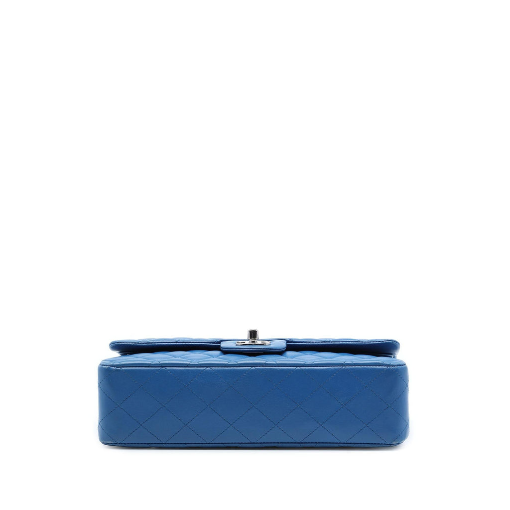 Chanel Medium Classic Lambskin Double Flap Shoulder Bag - Blue