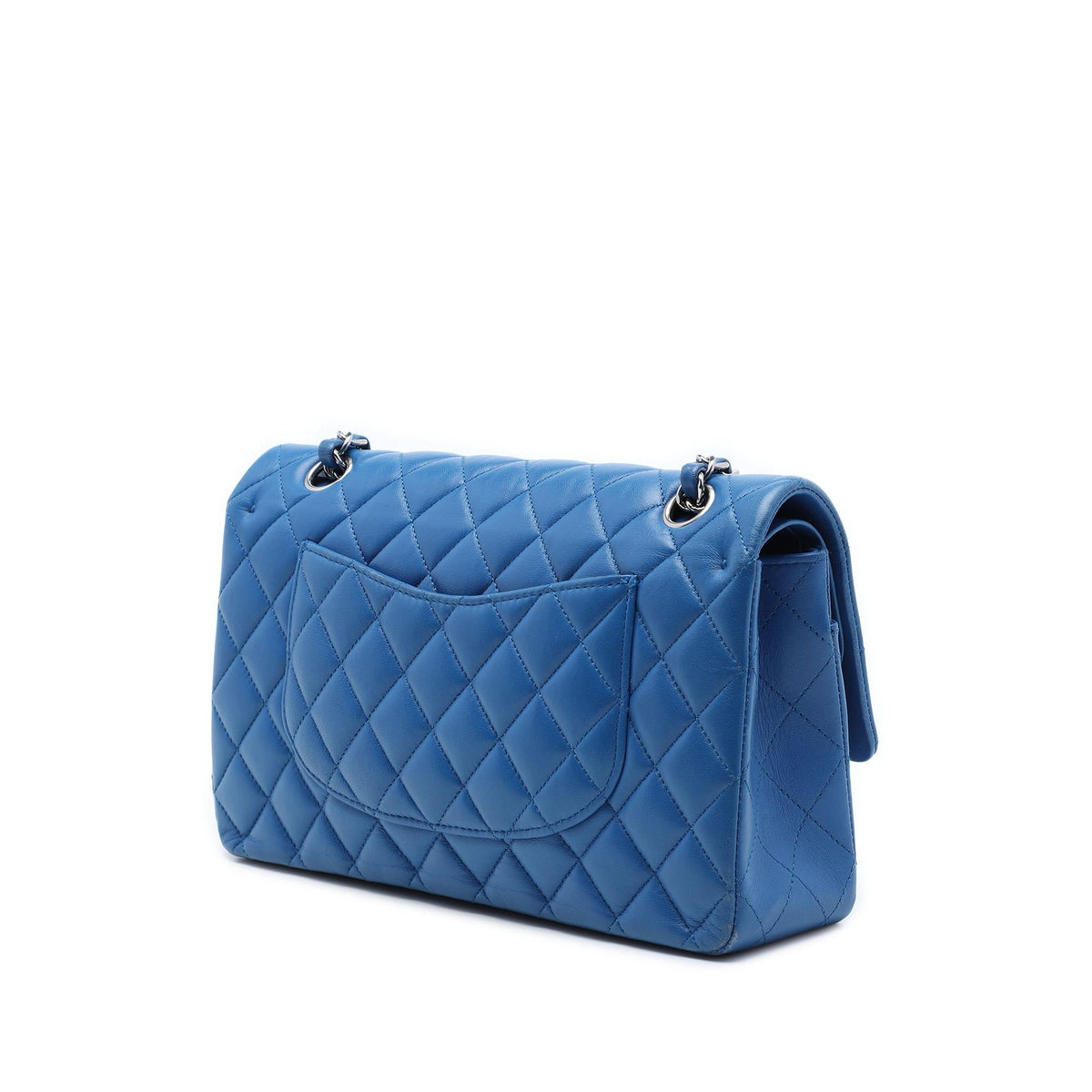 Chanel Medium Classic Lambskin Double Flap Shoulder Bag - Blue