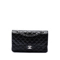 Chanel Medium Classic Lambskin Double Flap Shoulder Bag - Black