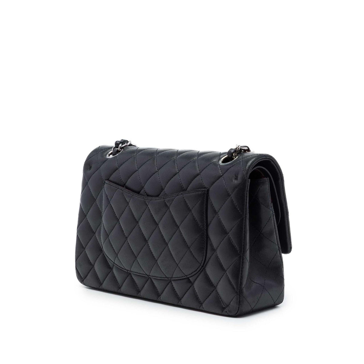 Chanel Medium Classic Lambskin Double Flap Shoulder Bag - Black