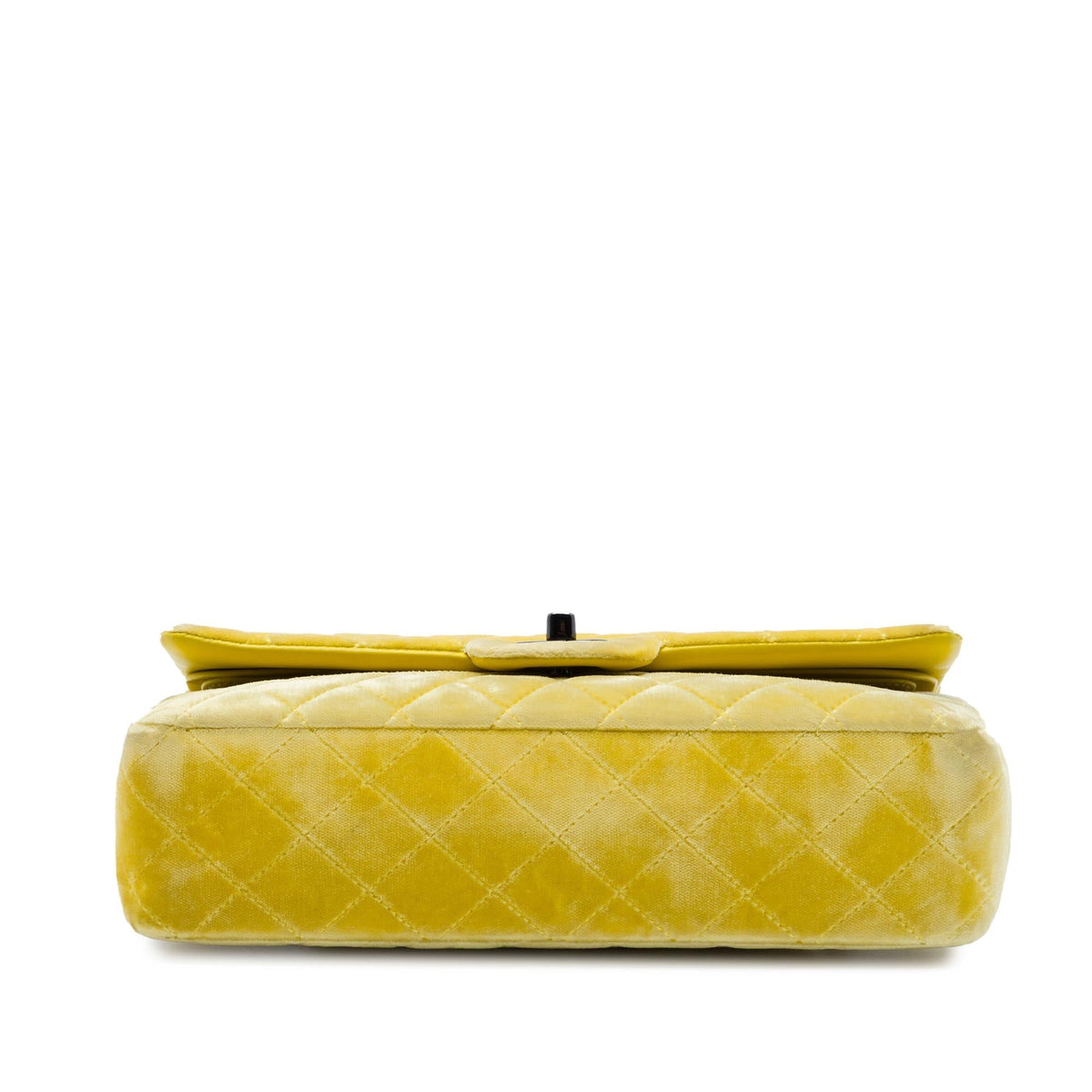 Chanel Medium Classic Velvet Double Flap Shoulder Bag - Yellow