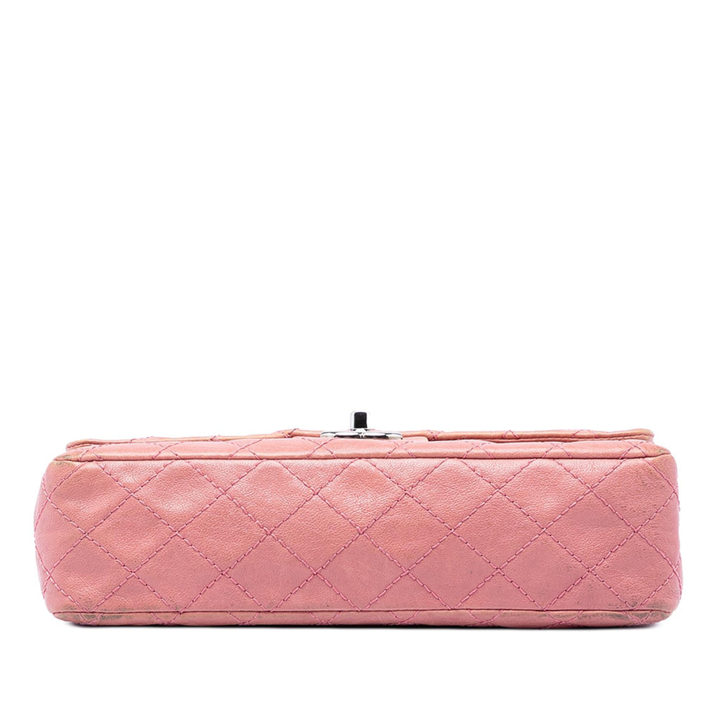 Chanel Medium Classic Washed Lambskin Bijoux Chain Double Flap Shoulder Bag - Pink