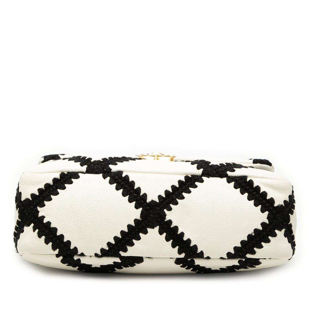 Chanel Medium Crochet Calfskin 19 Flap Satchel - White
