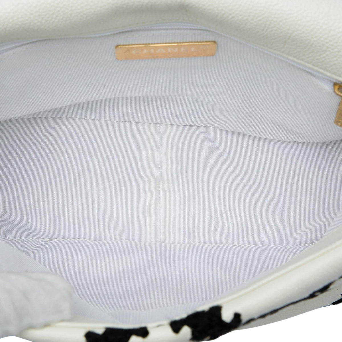 Chanel Medium Crochet Calfskin 19 Flap Satchel - White
