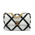 Chanel Medium Crochet Calfskin 19 Flap Satchel - White