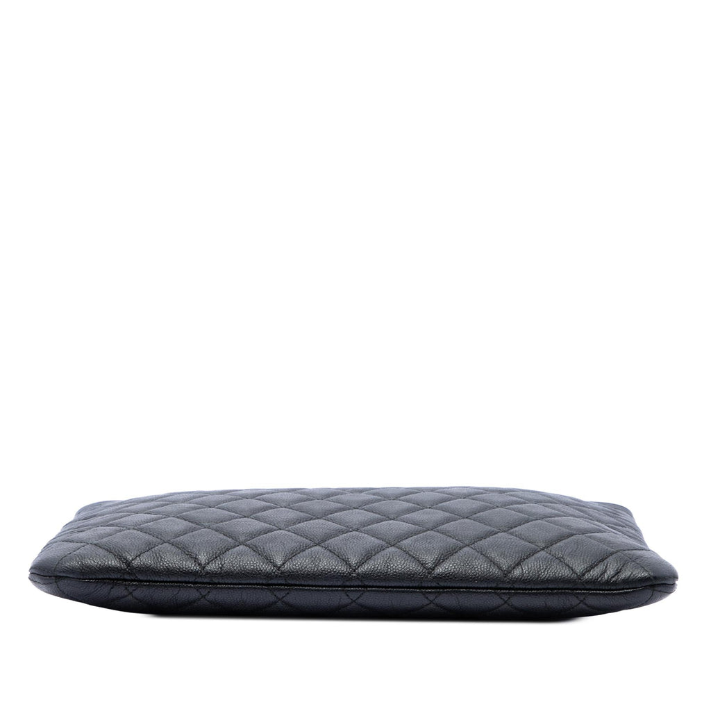 Chanel Medium Quilted Caviar Boy O Case Clutch - Black