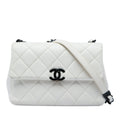 Chanel Medium Quilted Caviar My Everything Flap Crossbody Bag - White
