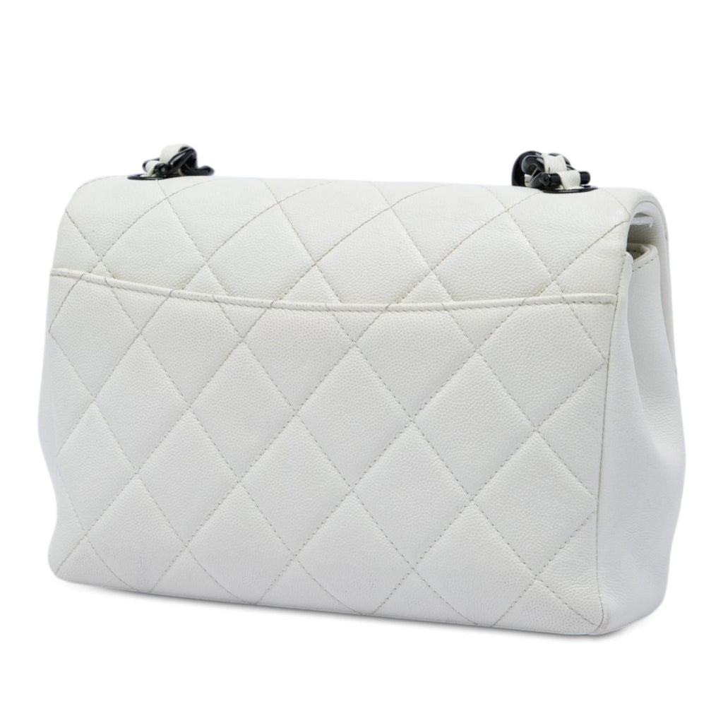 Chanel Medium Quilted Caviar My Everything Flap Crossbody Bag - White