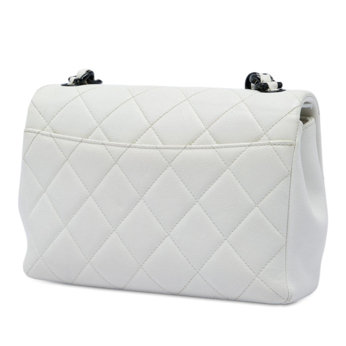 Chanel Medium Quilted Caviar My Everything Flap Crossbody Bag - White