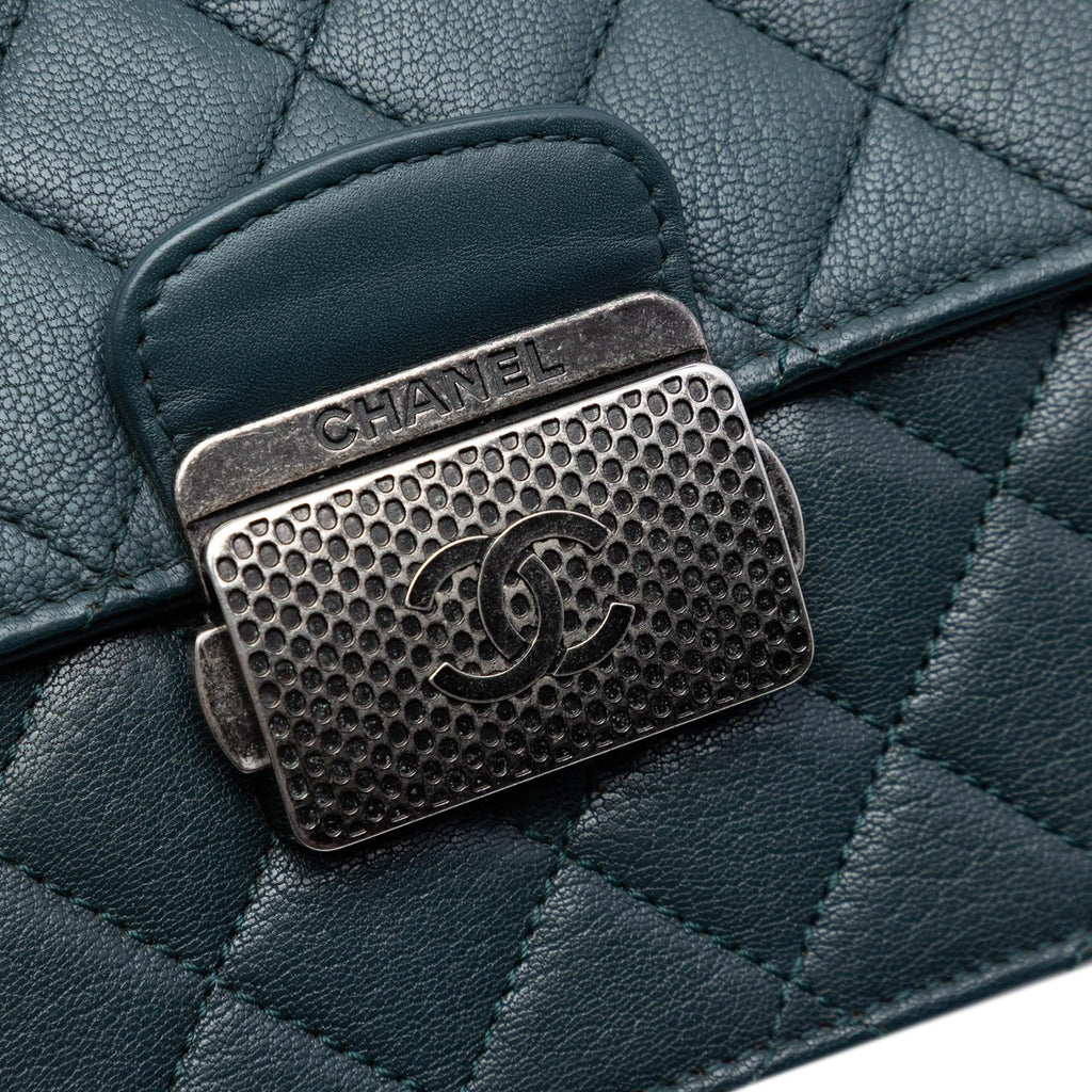 Chanel Medium Quilted Goatskin CC University Flap Satchel - Green