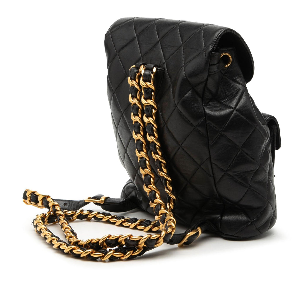Chanel Medium Quilted Lambskin Duma Backpack - Black