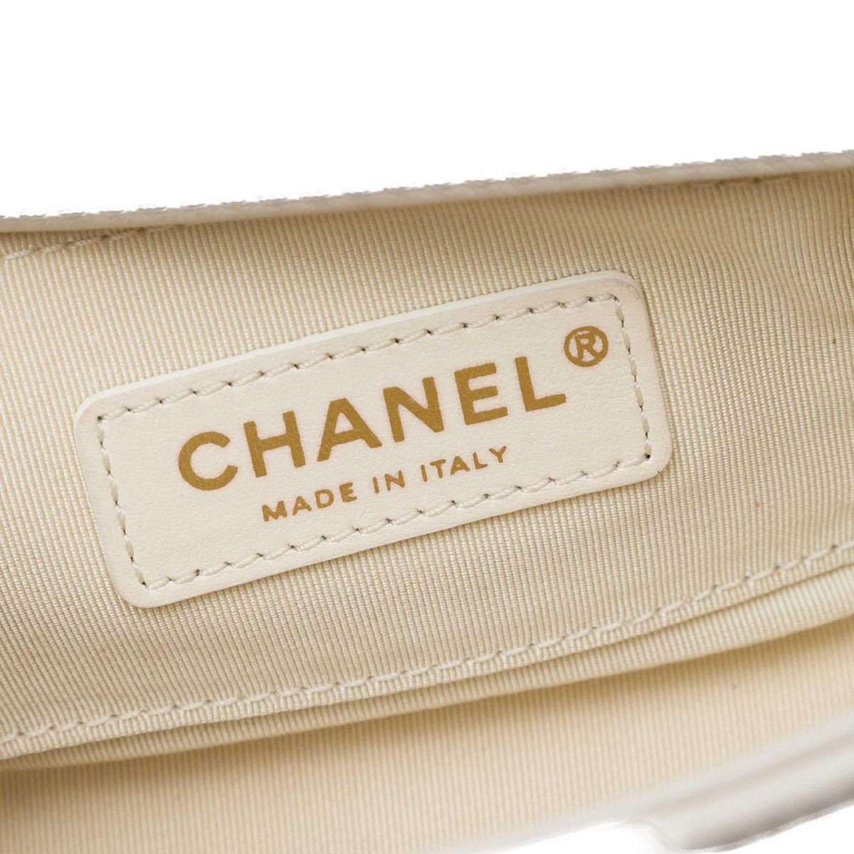 Chanel Medium Quilted Lambskin Twist Chain Enamel CC Flap Crossbody Bag - White