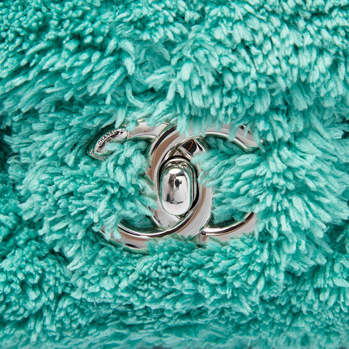 Chanel Medium Quilted Terry Cloth Coco Beach Flap Crossbody Bag - Green