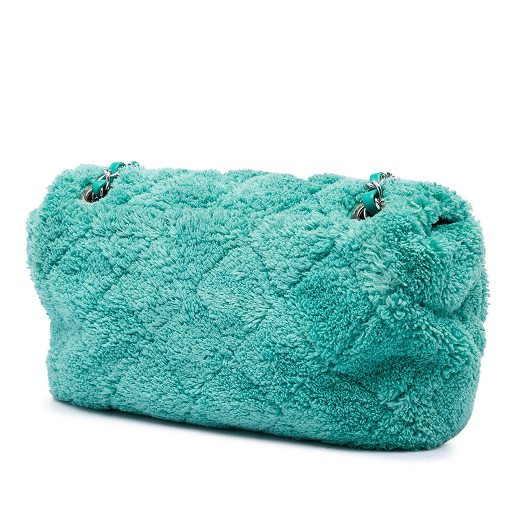 Chanel Medium Quilted Terry Cloth Coco Beach Flap Crossbody Bag - Green