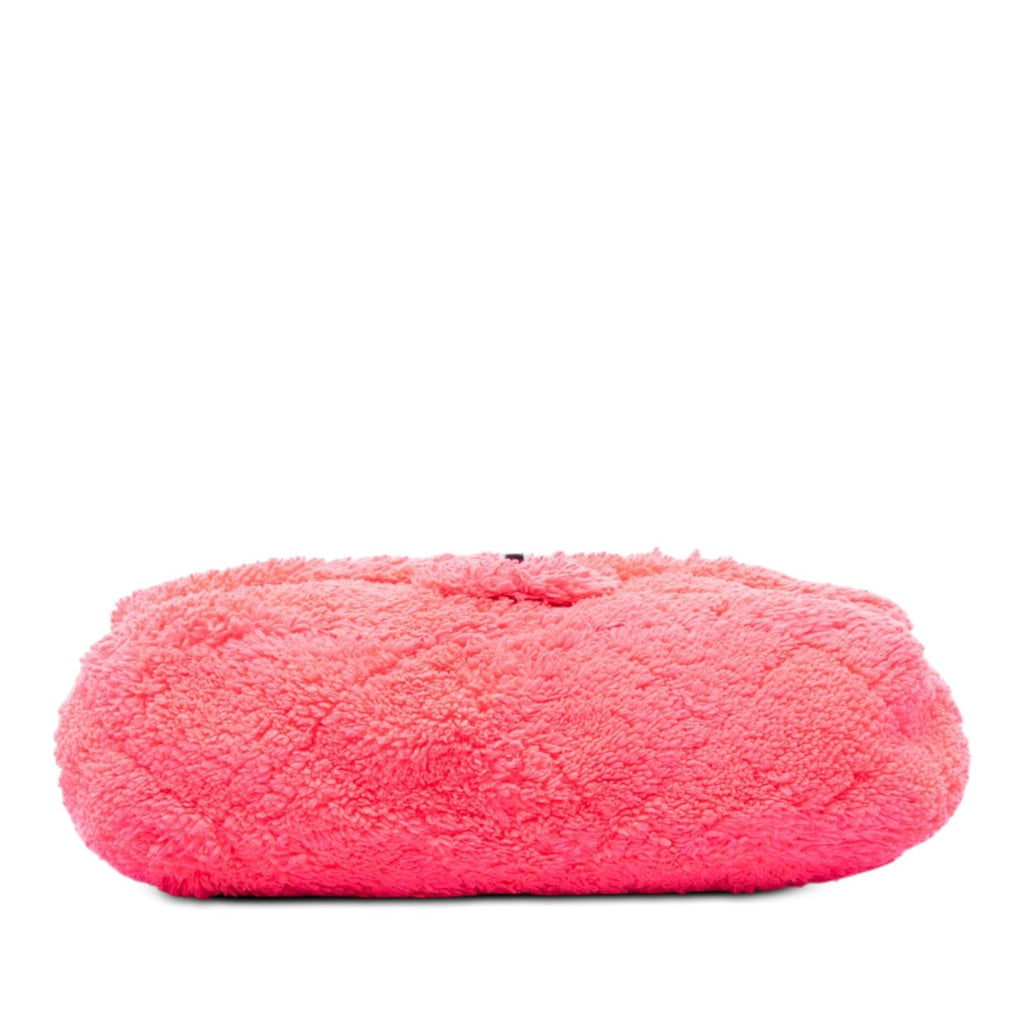Chanel Medium Quilted Terry Cloth Coco Beach Flap Shoulder Bag - Pink