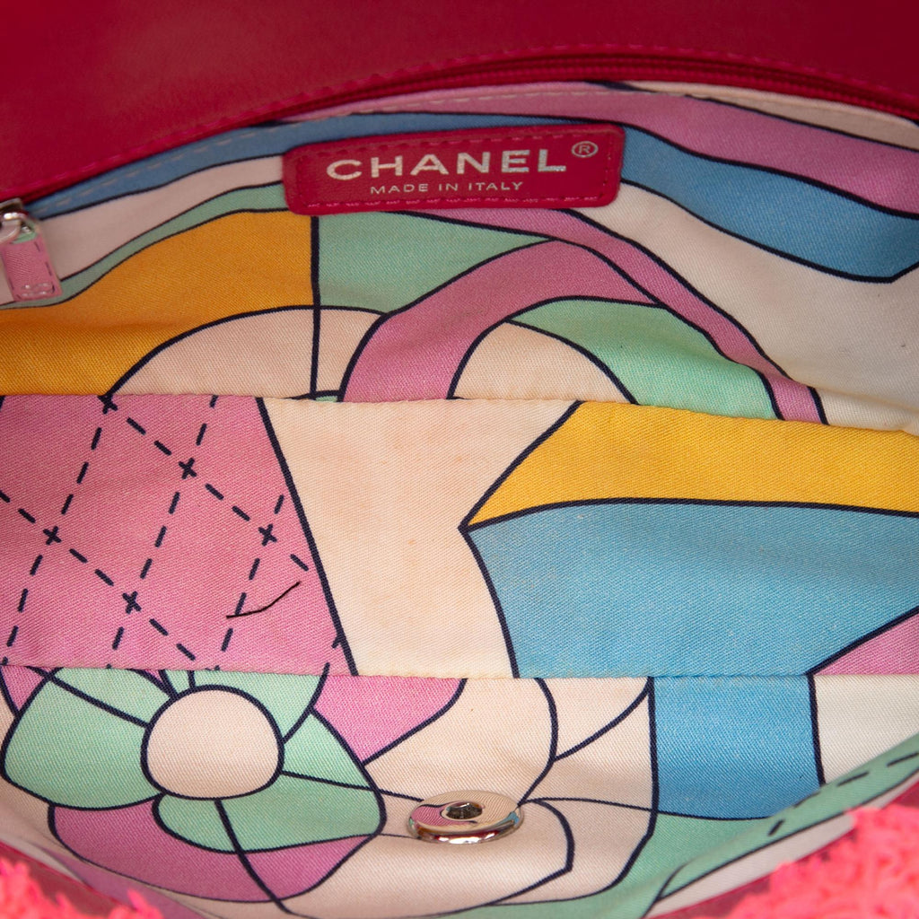 Chanel Medium Quilted Terry Cloth Coco Beach Flap Shoulder Bag - Pink
