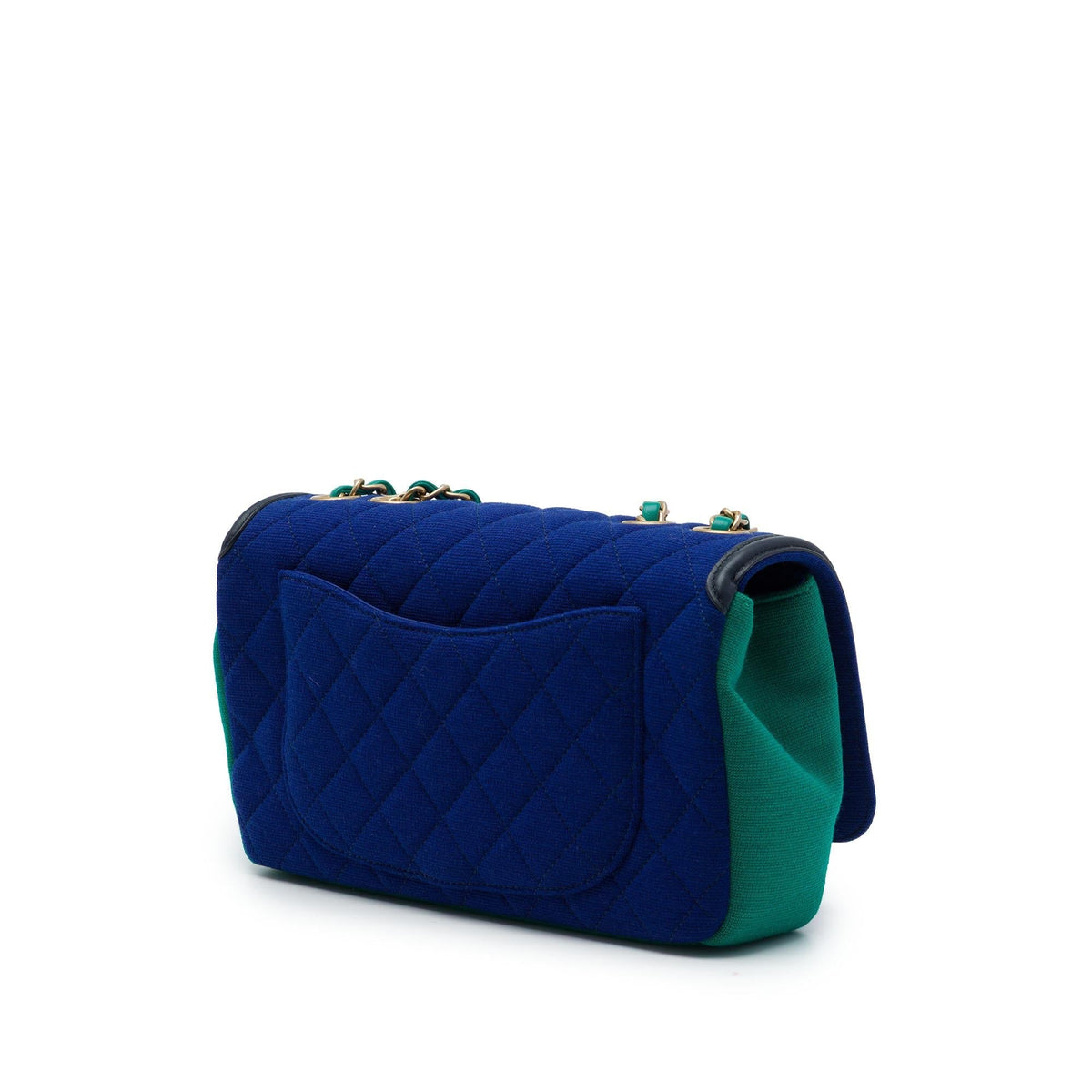 Chanel Medium Tricolor Jersey CC Filigree Flap Crossbody Bag - Blue