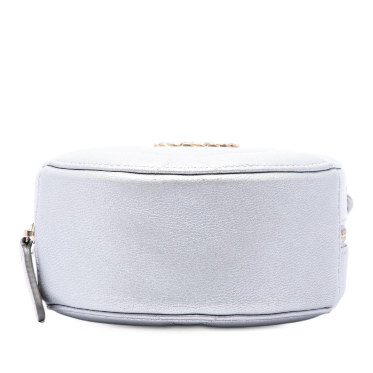 Chanel Metallic Lambskin 19 Round Clutch with Chain - Silver