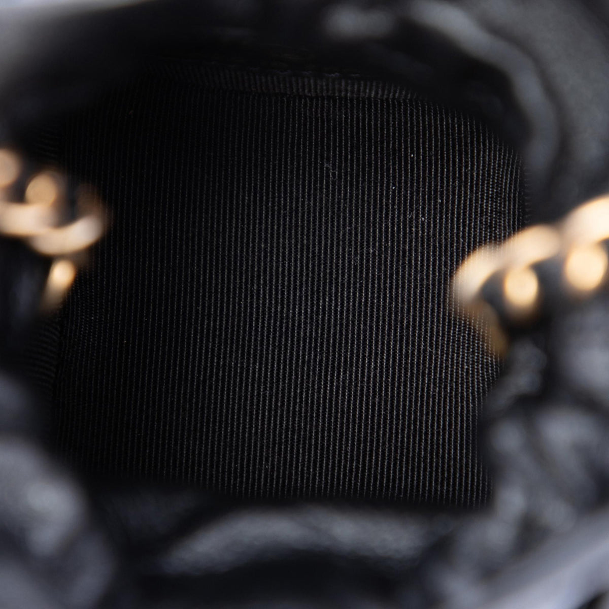 Chanel Mini Quilted Calfskin Drawstring Bucket Bag - Black