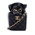 Chanel Mini Quilted Calfskin Drawstring Bucket Bag - Black