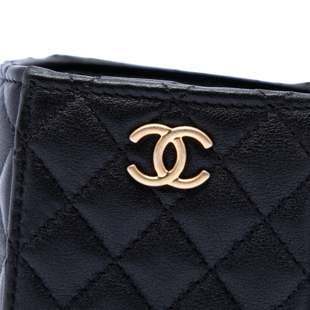 Chanel Mini Quilted Calfskin Drawstring Bucket Bag - Black