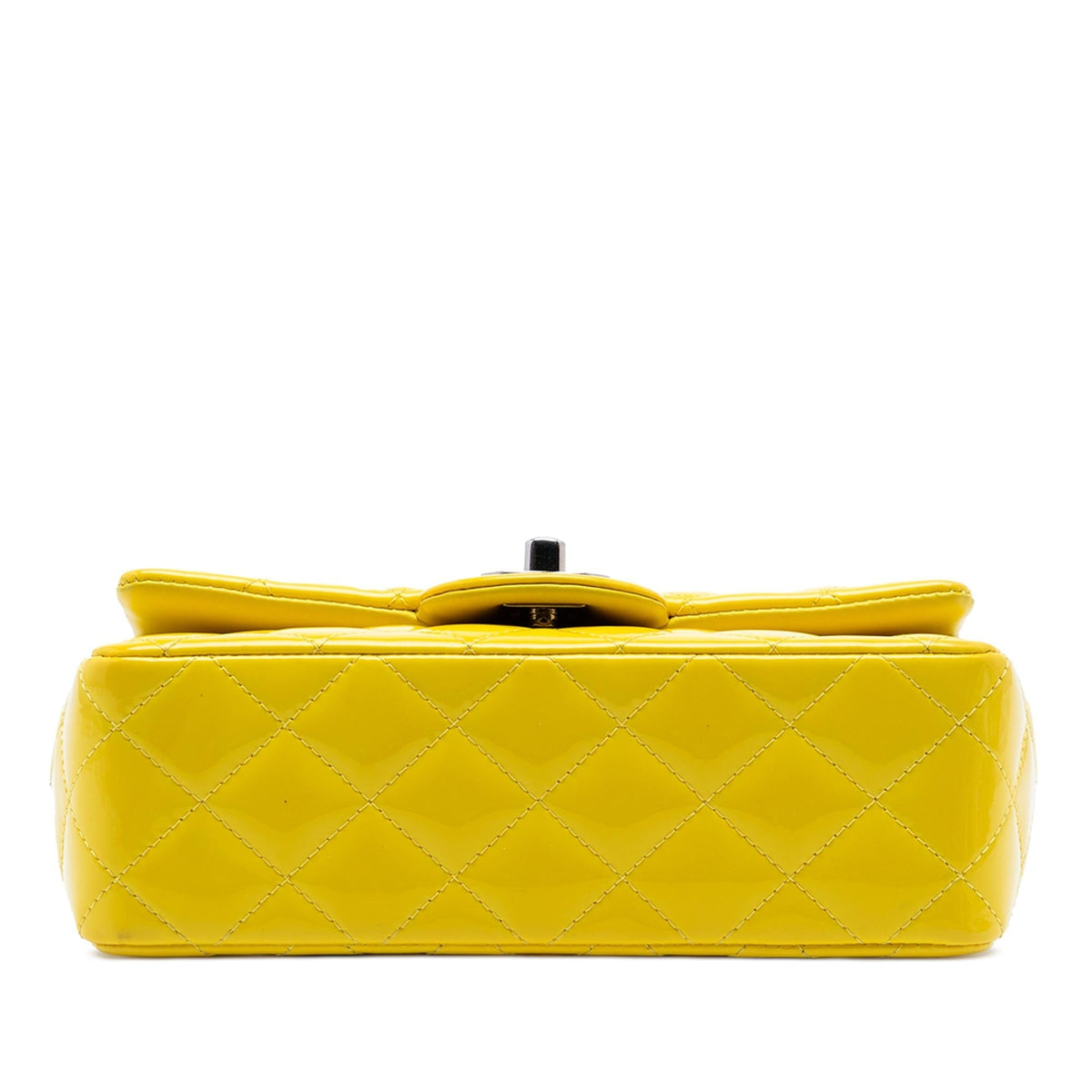 Chanel Mini Rectangular Classic Patent Single Flap Crossbody Bag - Yellow