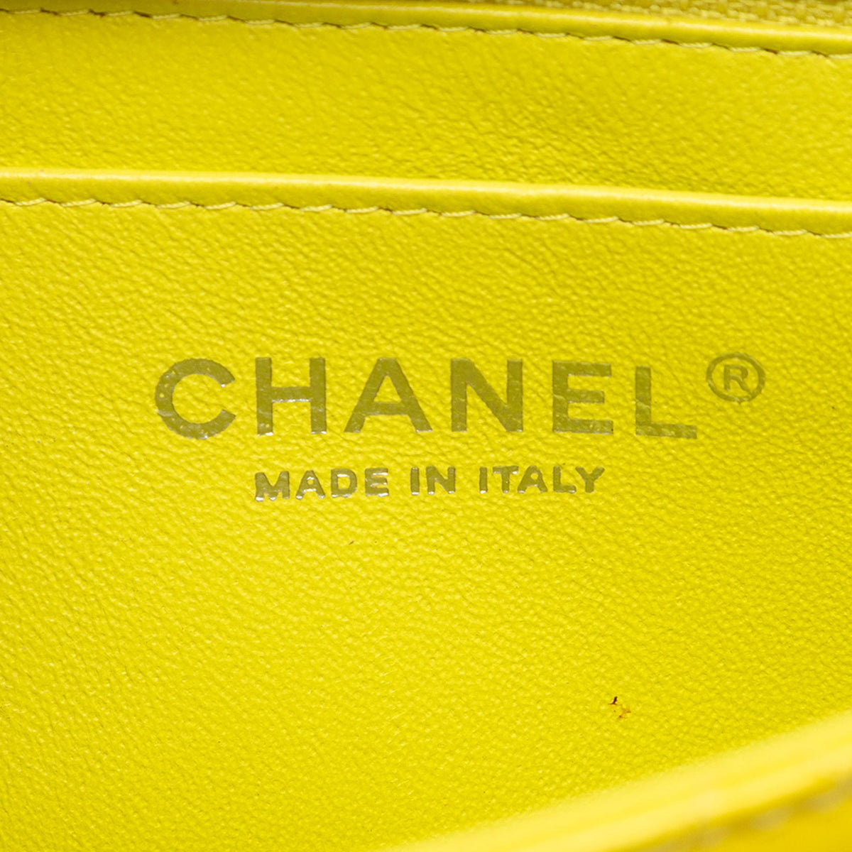 Chanel Mini Rectangular Classic Patent Single Flap Crossbody Bag - Yellow