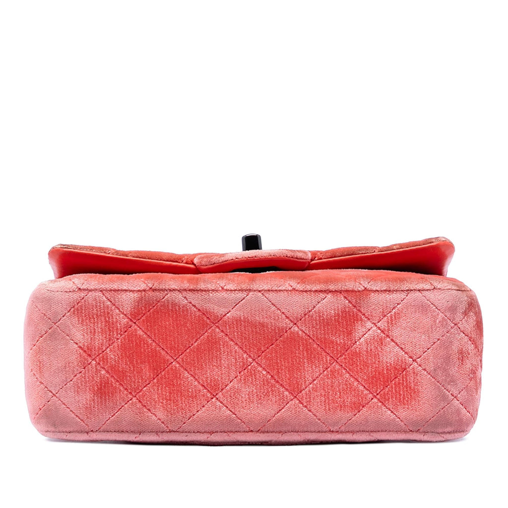 Chanel Mini Rectangular Classic Velvet Single Flap Crossbody Bag - Orange