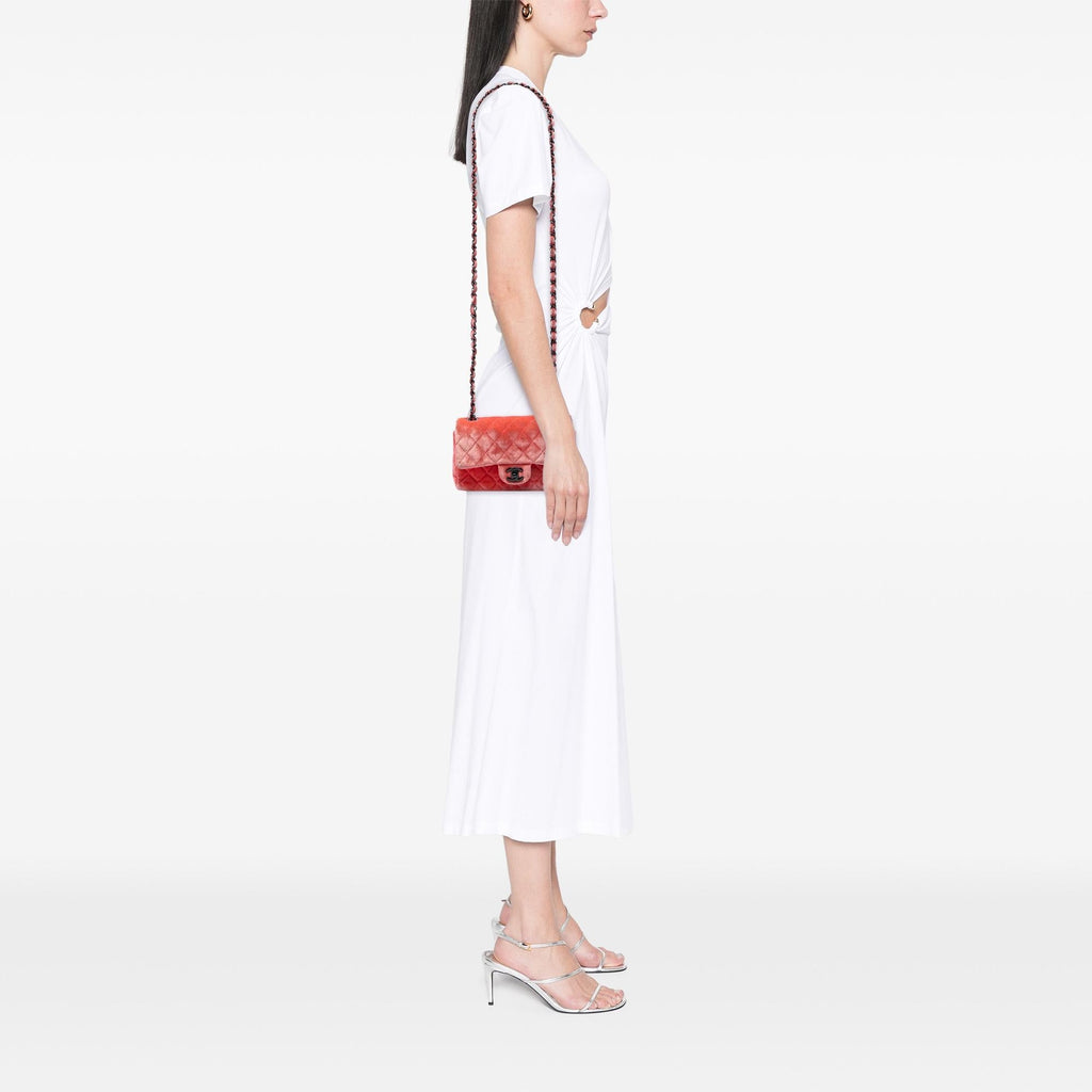 Chanel Mini Rectangular Classic Velvet Single Flap Crossbody Bag - Orange