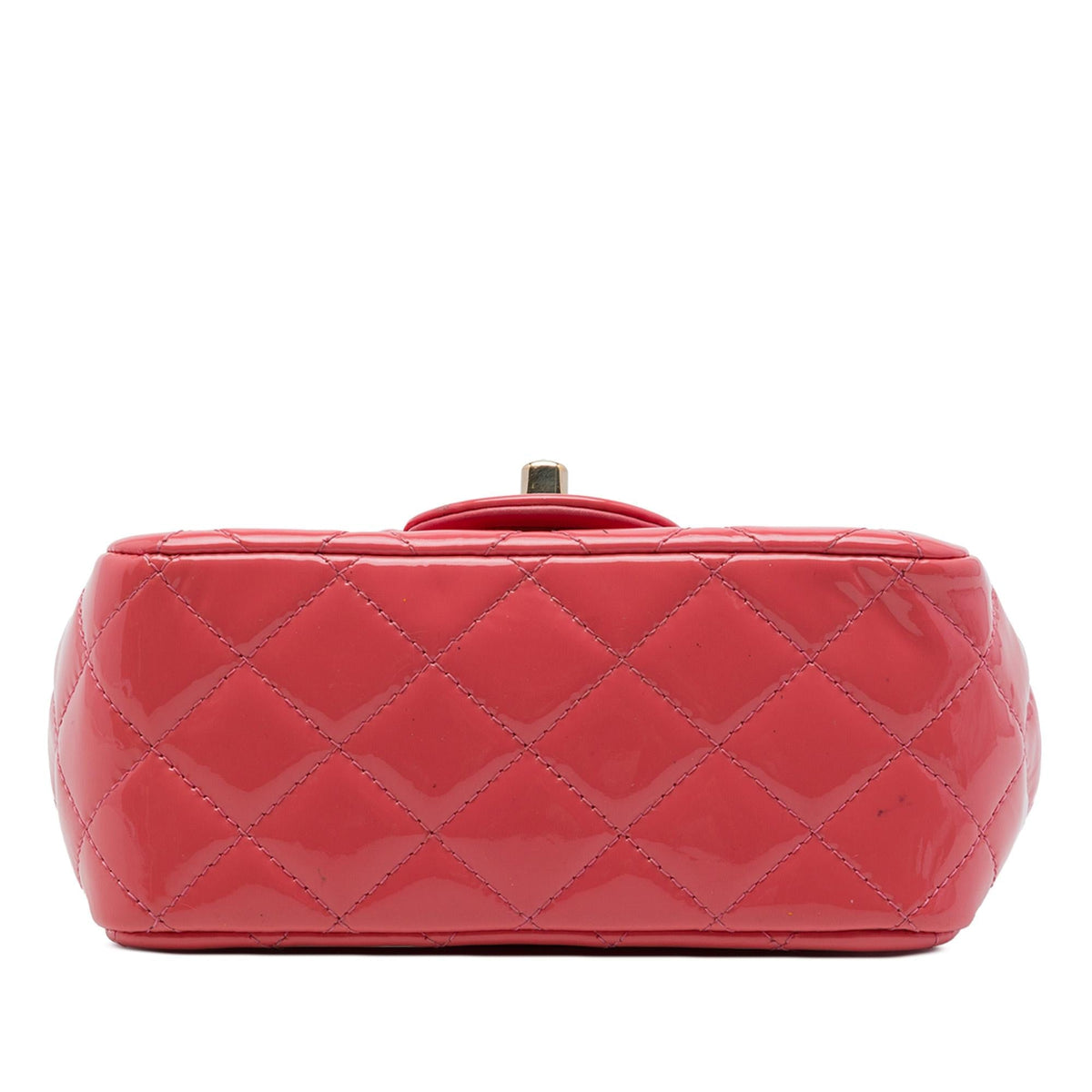 Chanel Mini Square Classic Patent Single Flap Crossbody Bag - Pink