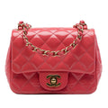 Chanel Mini Square Classic Patent Single Flap Crossbody Bag - Pink