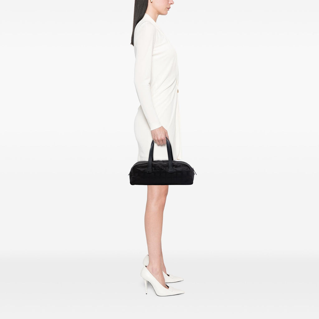 Chanel New Travel Line Nylon Handbag Satchel - Black