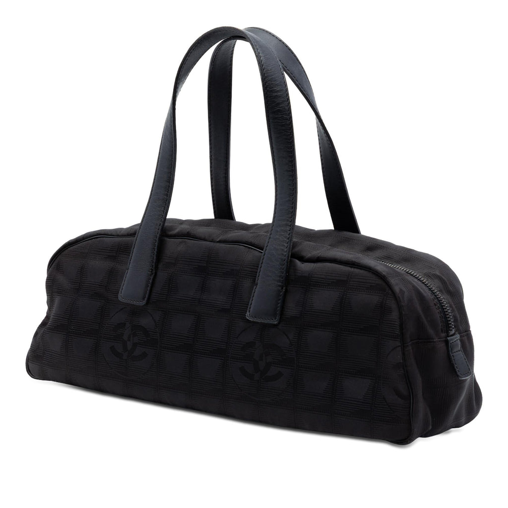 Chanel New Travel Line Nylon Handbag Satchel - Black