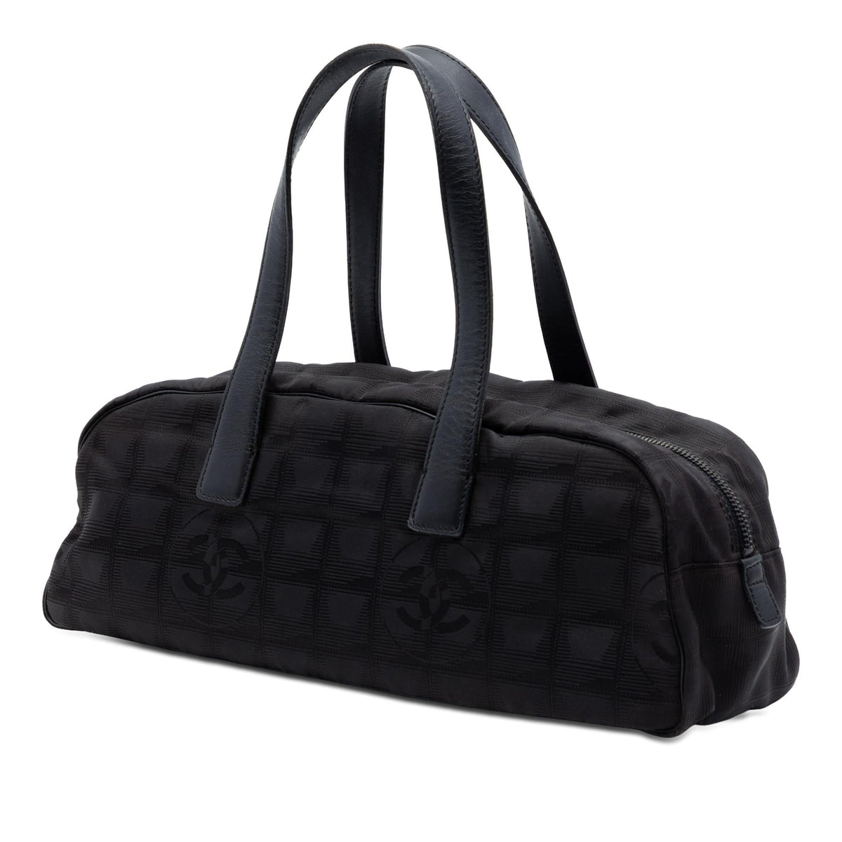 Chanel New Travel Line Nylon Handbag Satchel - Black