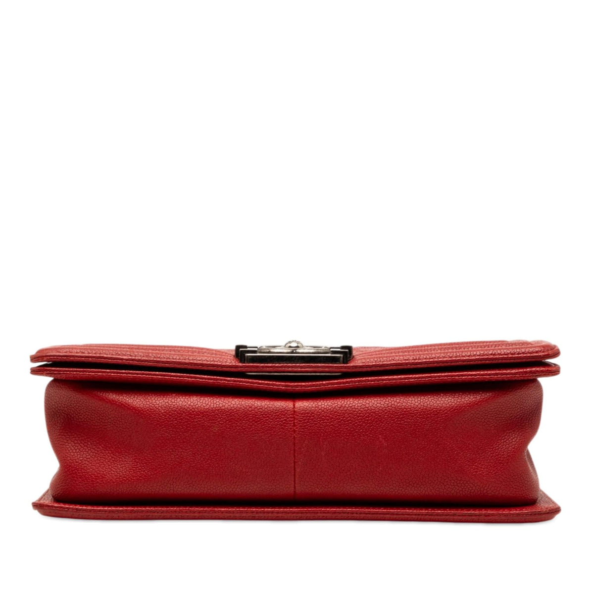 Chanel Old Medium Quilted Caviar Boy Flap Crossbody Bag - Red