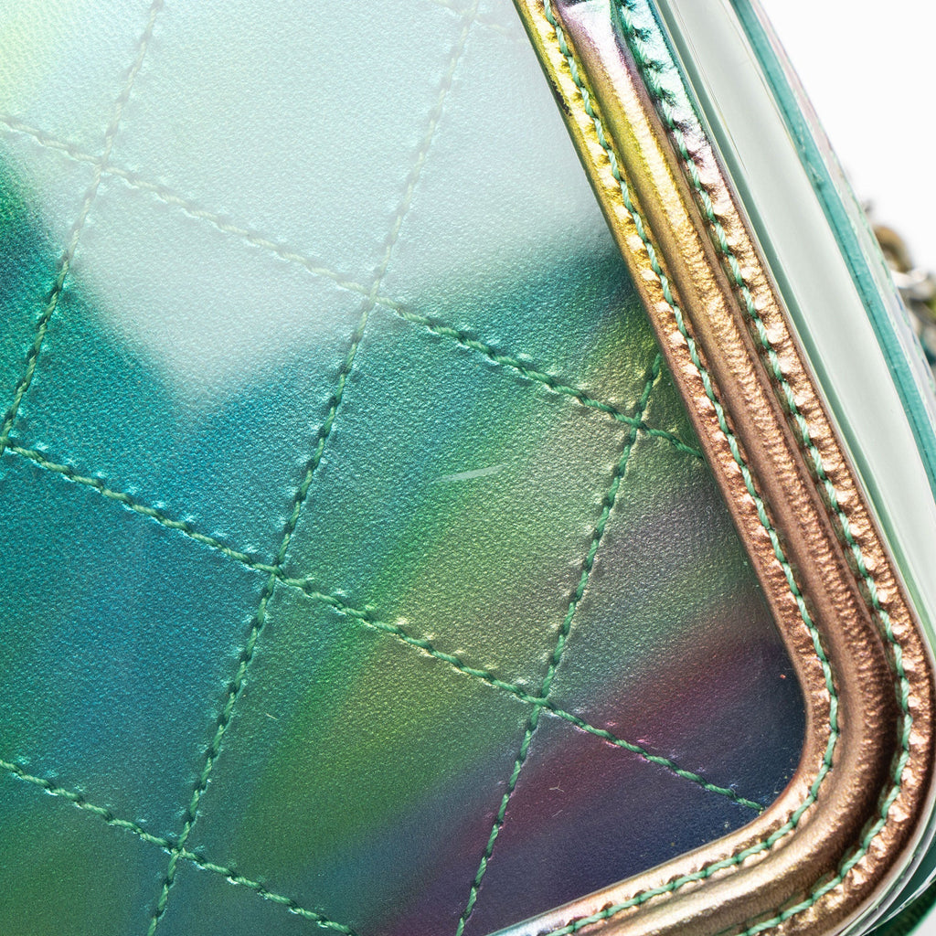 Chanel PVC Rainbow CC Filigree Small Vanity Case Crossbody Bag - Green/Multi