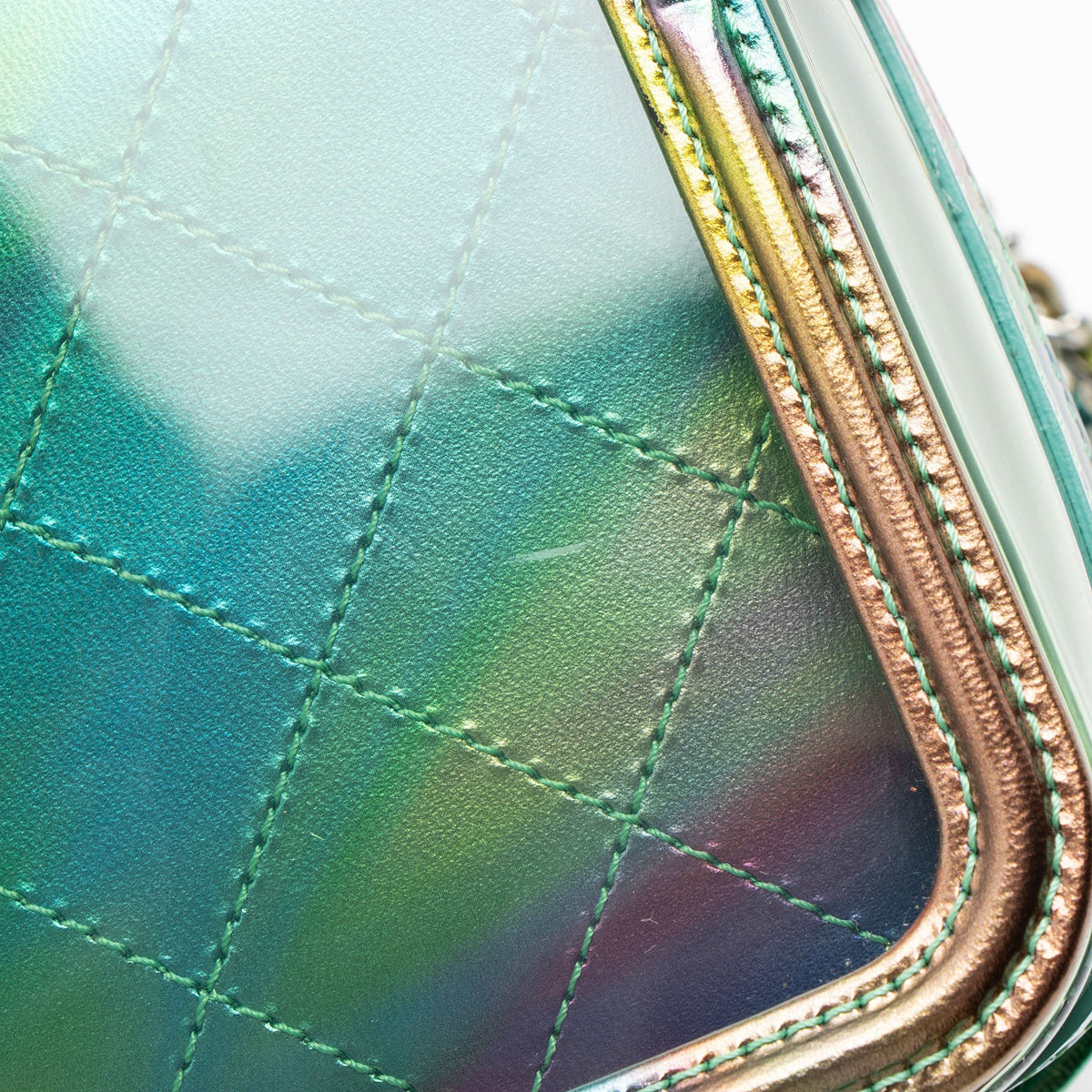 Chanel PVC Rainbow CC Filigree Small Vanity Case Crossbody Bag - Green/Multi
