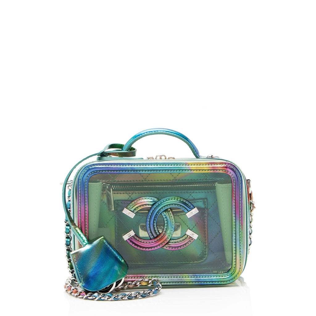 Chanel PVC Rainbow CC Filigree Small Vanity Case Crossbody Bag - Green/Multi