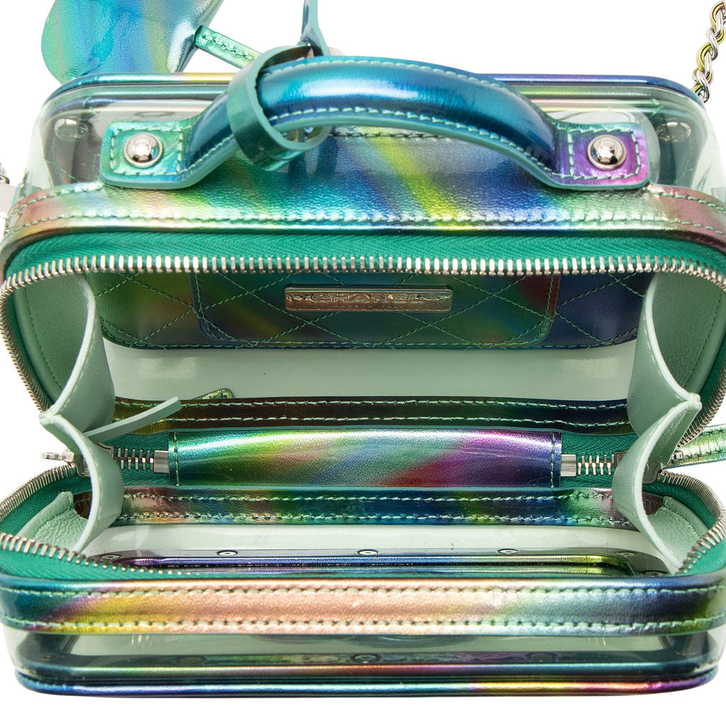 Chanel PVC Rainbow CC Filigree Small Vanity Case Crossbody Bag - Green/Multi