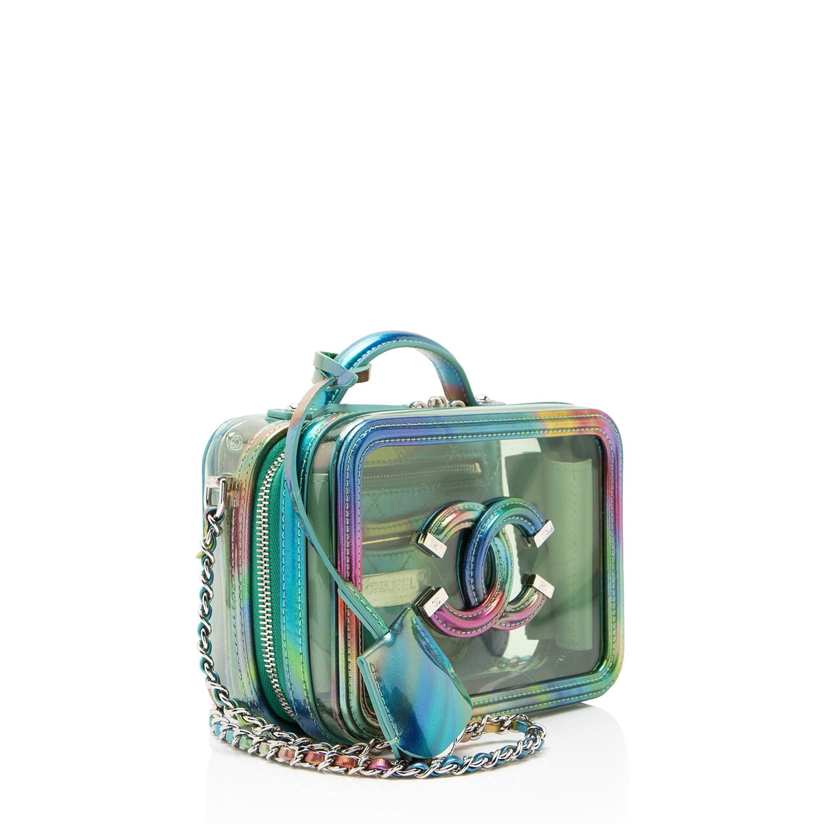 Chanel PVC Rainbow CC Filigree Small Vanity Case Crossbody Bag - Green/Multi