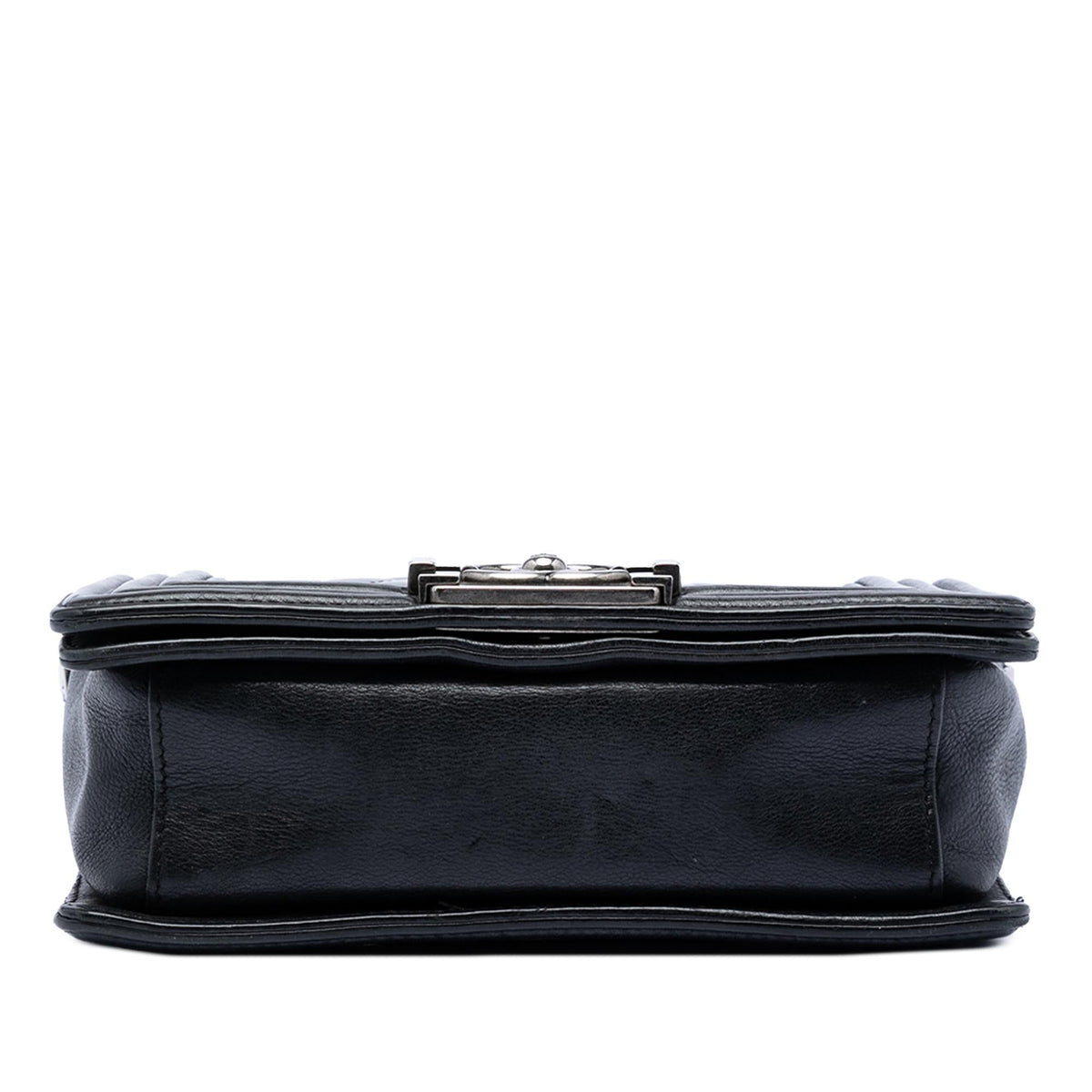 Chanel Paris Bombay Small Quilted Patent Medallion Embellished Boy Flap Satchel - Black