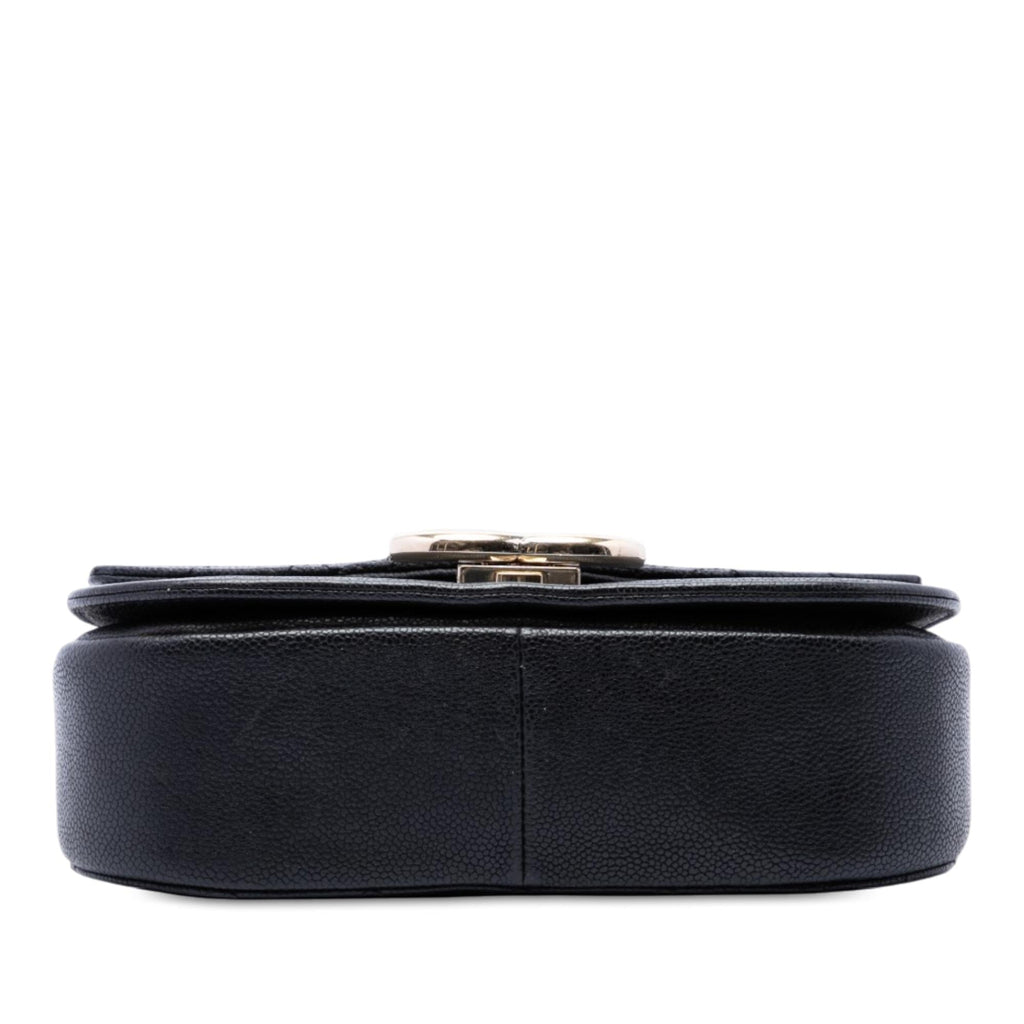 Chanel Paris Cuba Small Quilted Caviar Thread Around Flap Satchel - Black