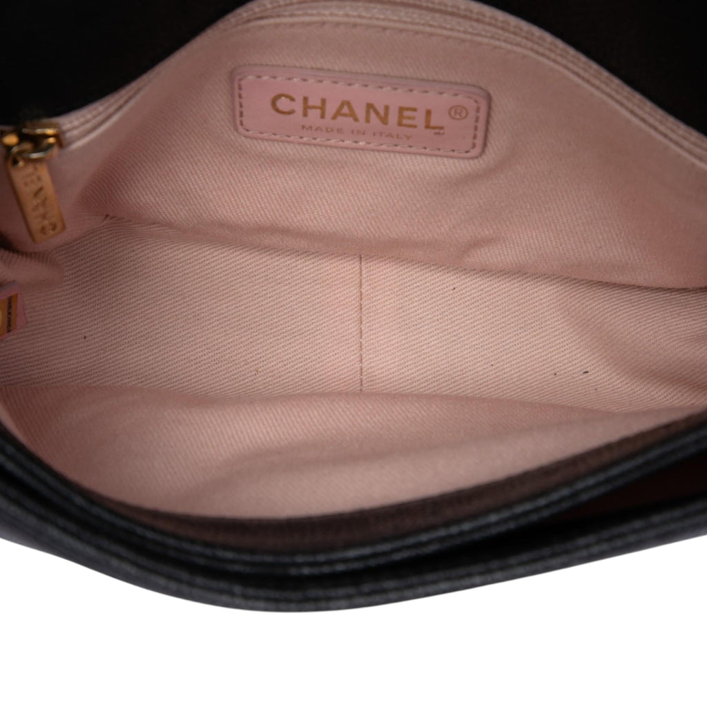 Chanel Paris Cuba Small Quilted Caviar Thread Around Flap Satchel - Black