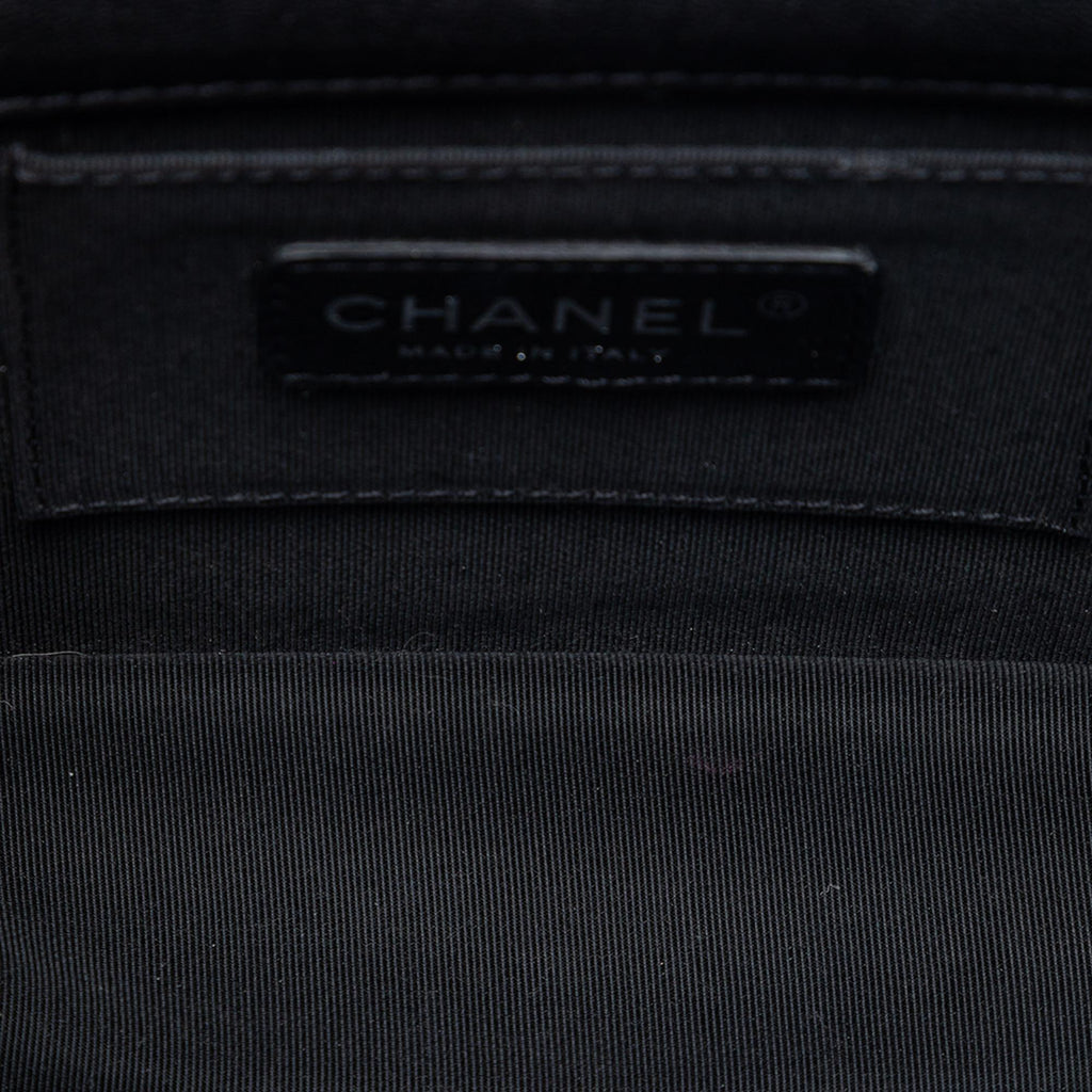 Chanel Patent and Acrylic Crystal Embellished Boy Brick Horizontal Flap Crossbody Bag - Black
