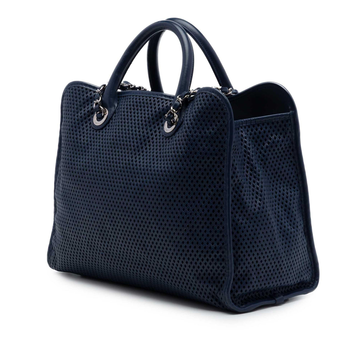 Chanel Perforated Calfskin Up In The Air Tote Bag - Blue