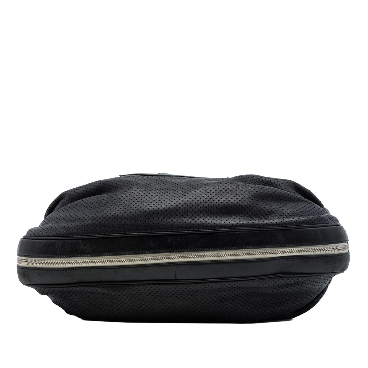Chanel Perforated Lambskin Baseball Spirit Ligne Hobo - Black