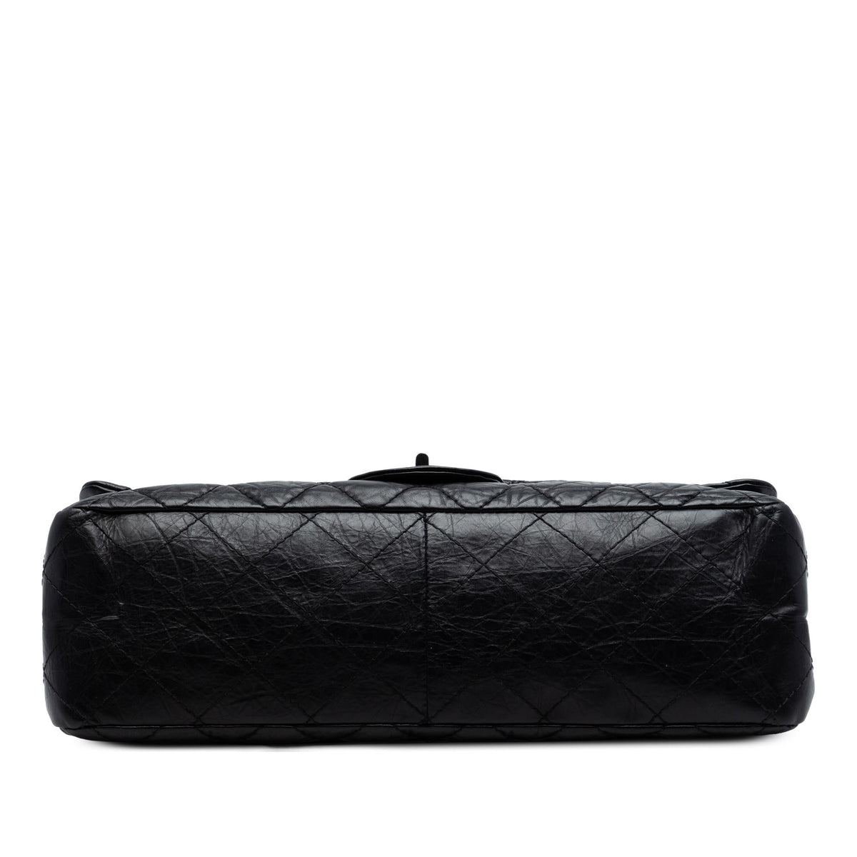 Chanel Quilted Aged Calfskin Reissue 2.55 Double Flap 227 Shoulder Bag - Black