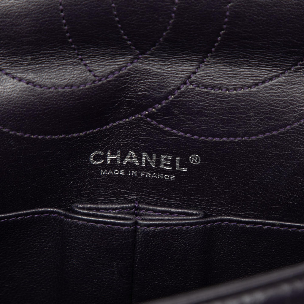 Chanel Quilted Aged Calfskin Reissue 2.55 Double Flap 227 Shoulder Bag - Purple